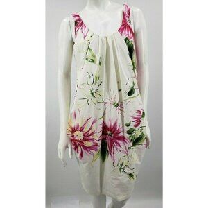Renato Nucci Floral Print Dress Womens 40 Sleeveless Pockets Bubble